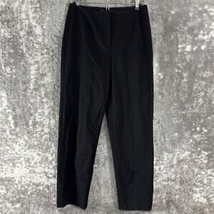 Talbots Petite Size 4P Minimalist Flat Front Stretch Pants Black Preppy